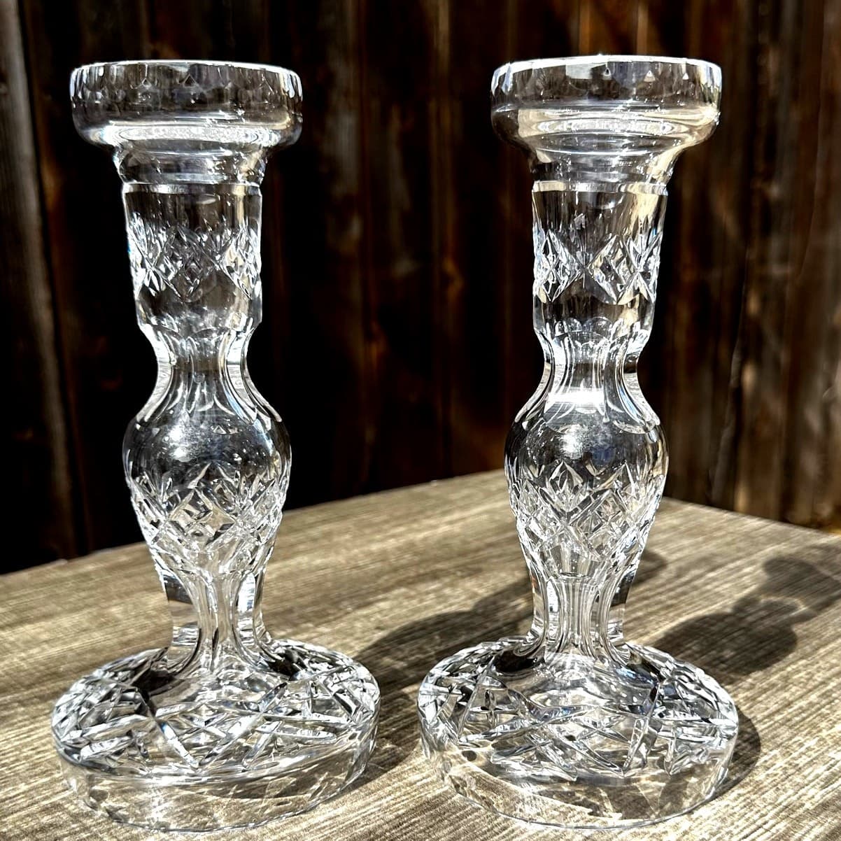 Waterford Crystal Tall 8" Hollow Vintage Candlesticks-Excellent-Set of 2 - Thumbnail 8