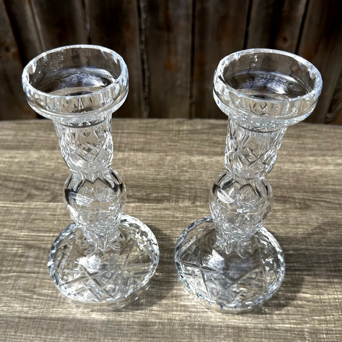 Waterford Crystal Tall 8" Hollow Vintage Candlesticks-Excellent-Set of 2 - Thumbnail 7