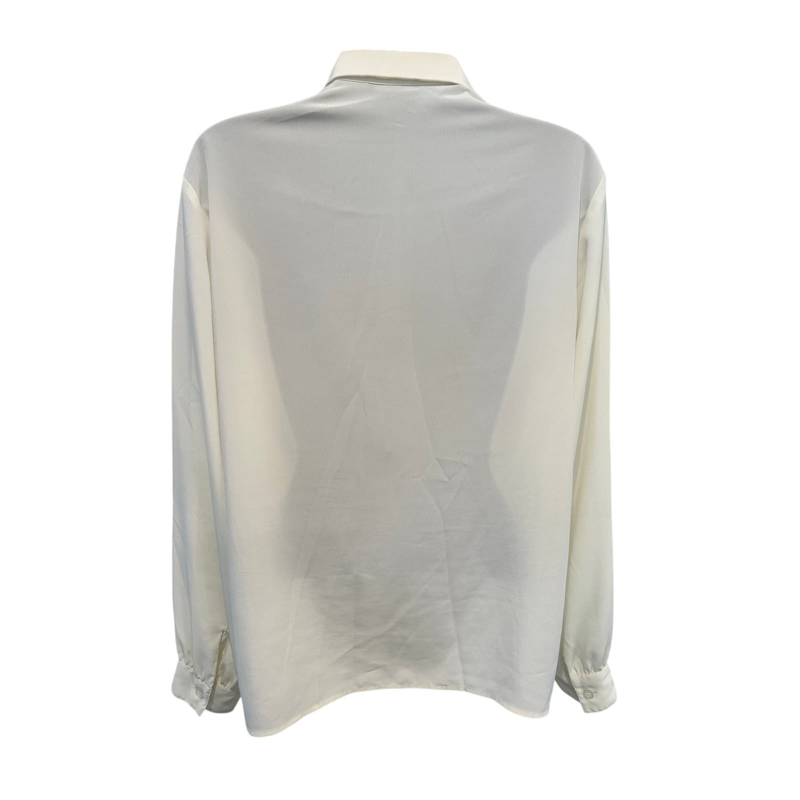 Breckenridge Vintage Ivory Cream Box Pleated Long Sleeve Blouse-Size 10 - Thumbnail 5