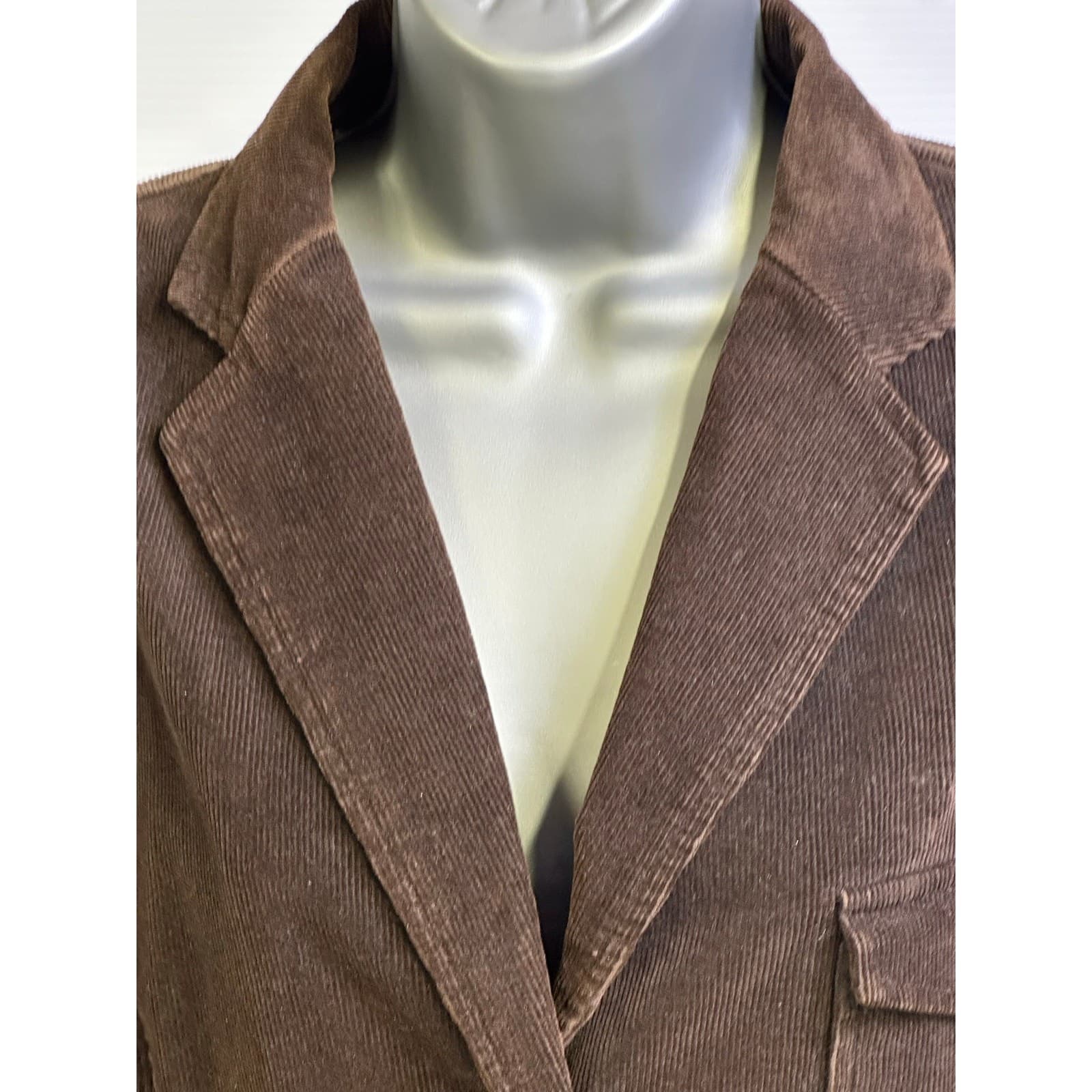 Lands End Brown Casual Corduroy Jacket Button Down Pockets Women's Size Medium - Thumbnail 2