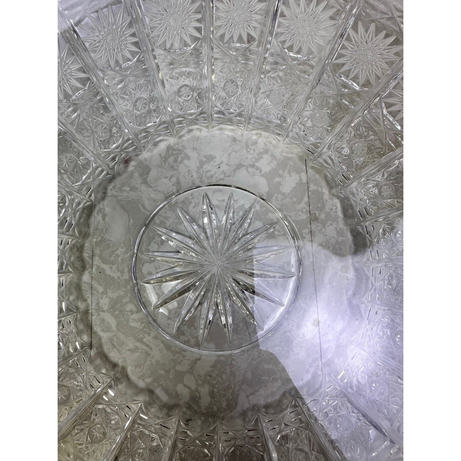 Bohemian Cut Lead Crystal Shallow 12" Centerpiece Presentation Bowl-Exquisite - Thumbnail 2