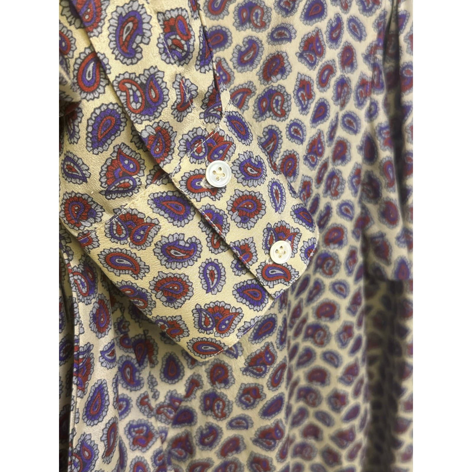 Evan Picone Petites Vintage 1980's Paisley Print Long Sleeve Blouse Bow Size 8 - Thumbnail 10