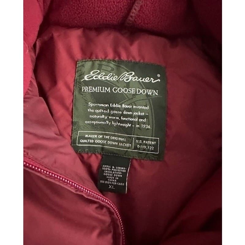 Eddie Bauer Men's Premium Goose Down Quilted Vest Rust Red-XL Nice! - Thumbnail 5