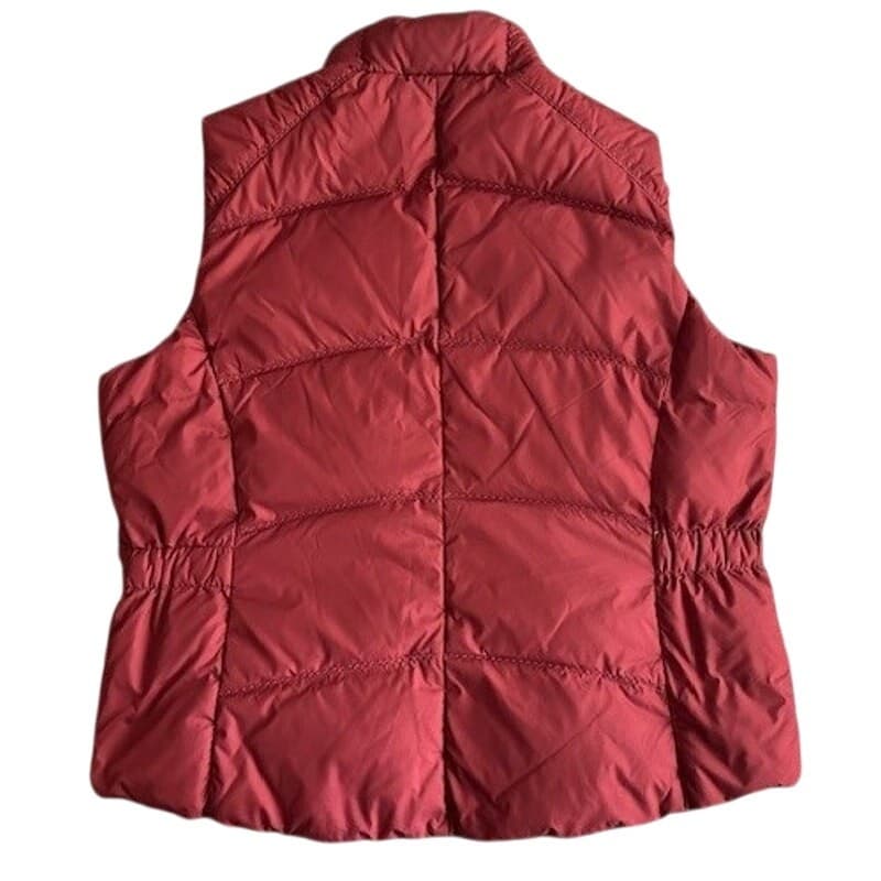 Eddie Bauer Men's Premium Goose Down Quilted Vest Rust Red-XL Nice! - Thumbnail 3