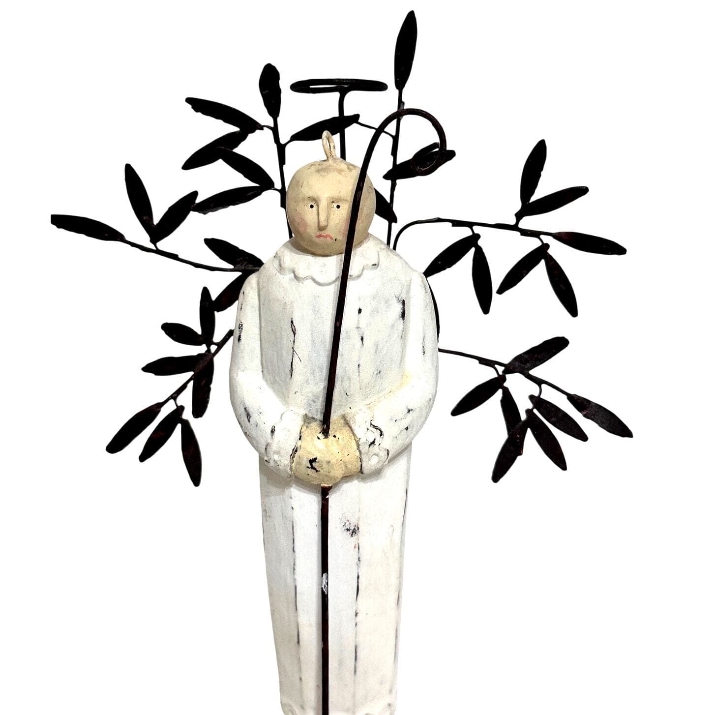 "Gardening Angels" Wooden Figurines Metal Wings 6" Tall-Adorable-Set of 3 - Thumbnail 3