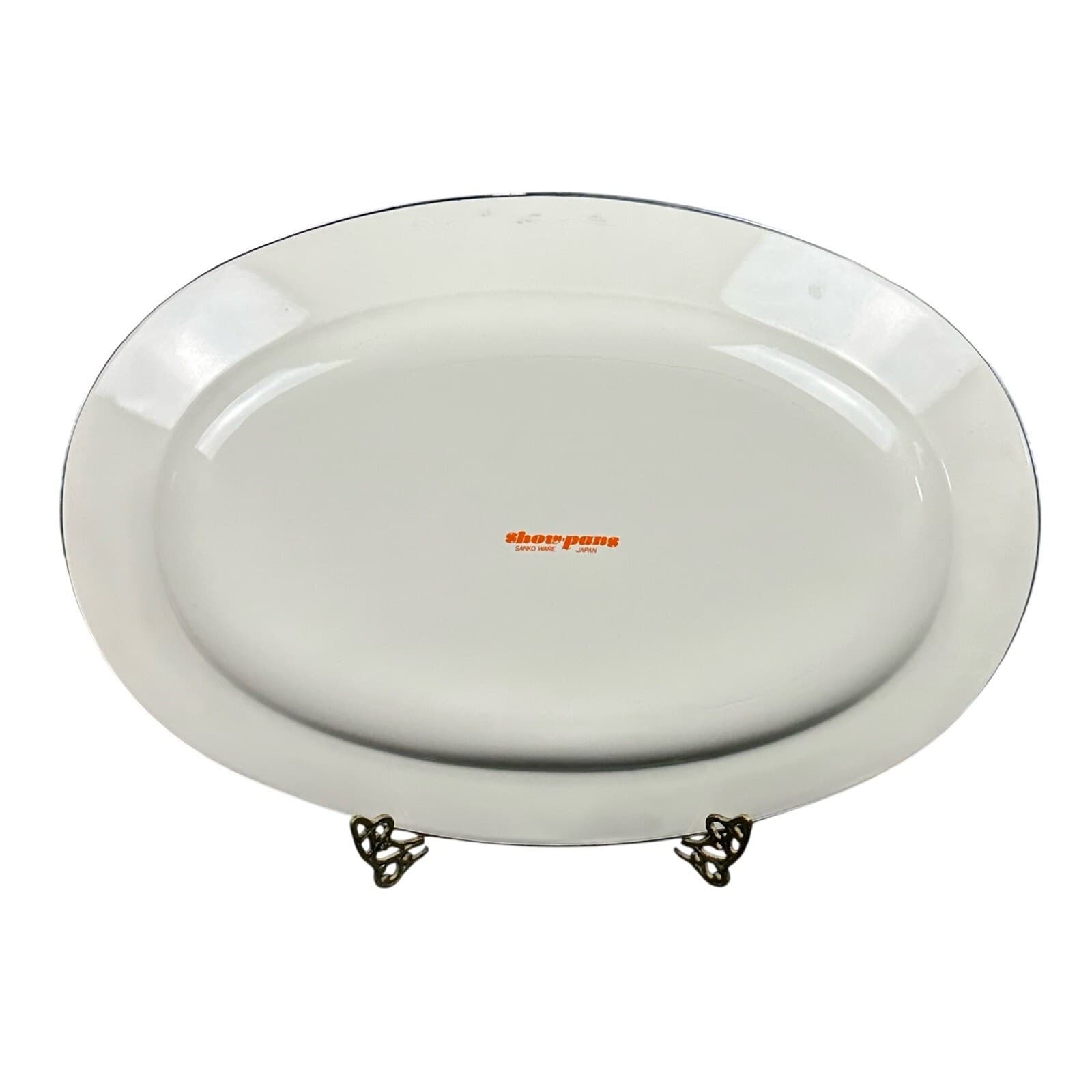 Japan Sanko Ware Show Pans Large 18" Metal Platter Orange Poppies - Thumbnail 7