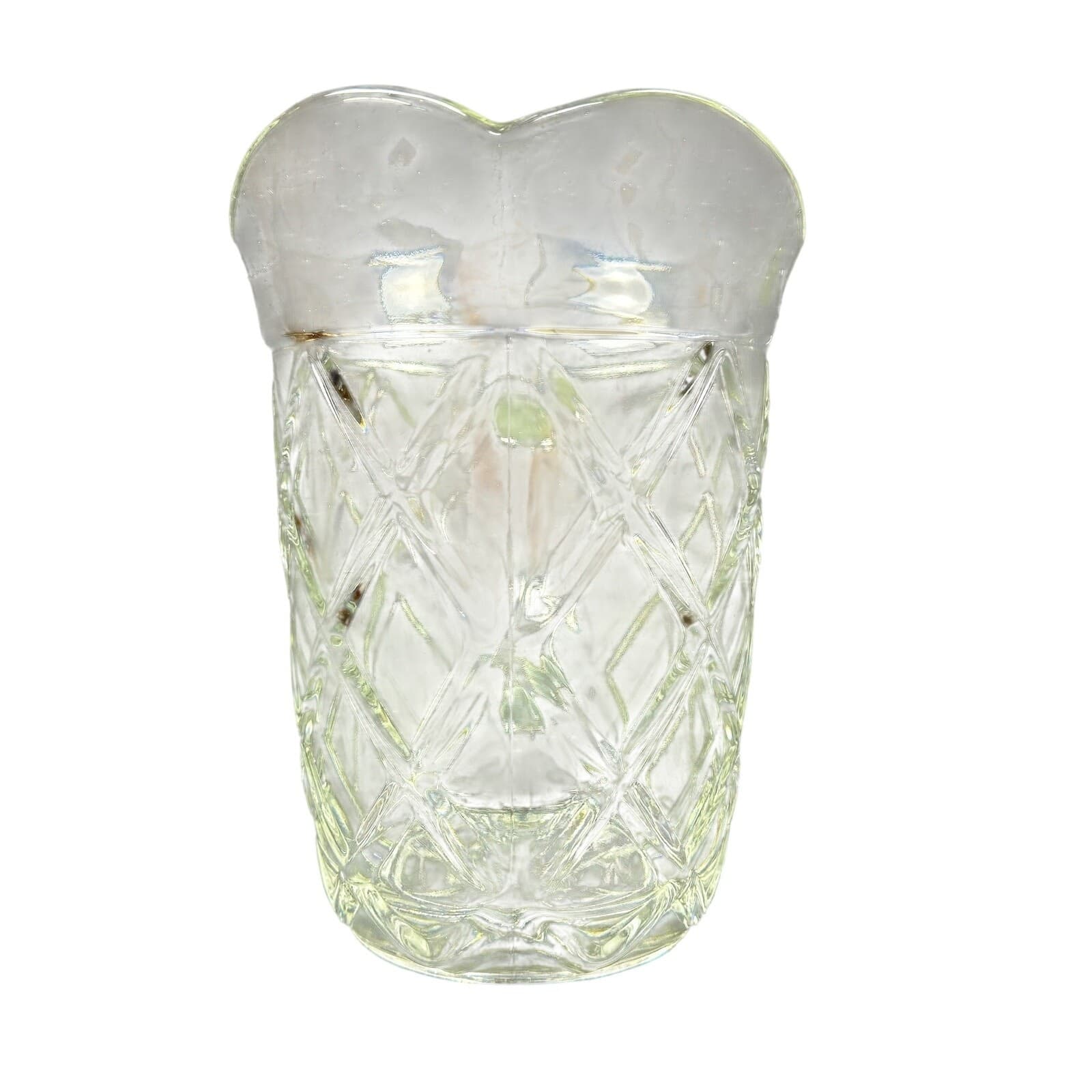 Heavy Clear Glass Diamond Designed 7.75" x 5.75" Water Pitcher Vintage - Thumbnail 4