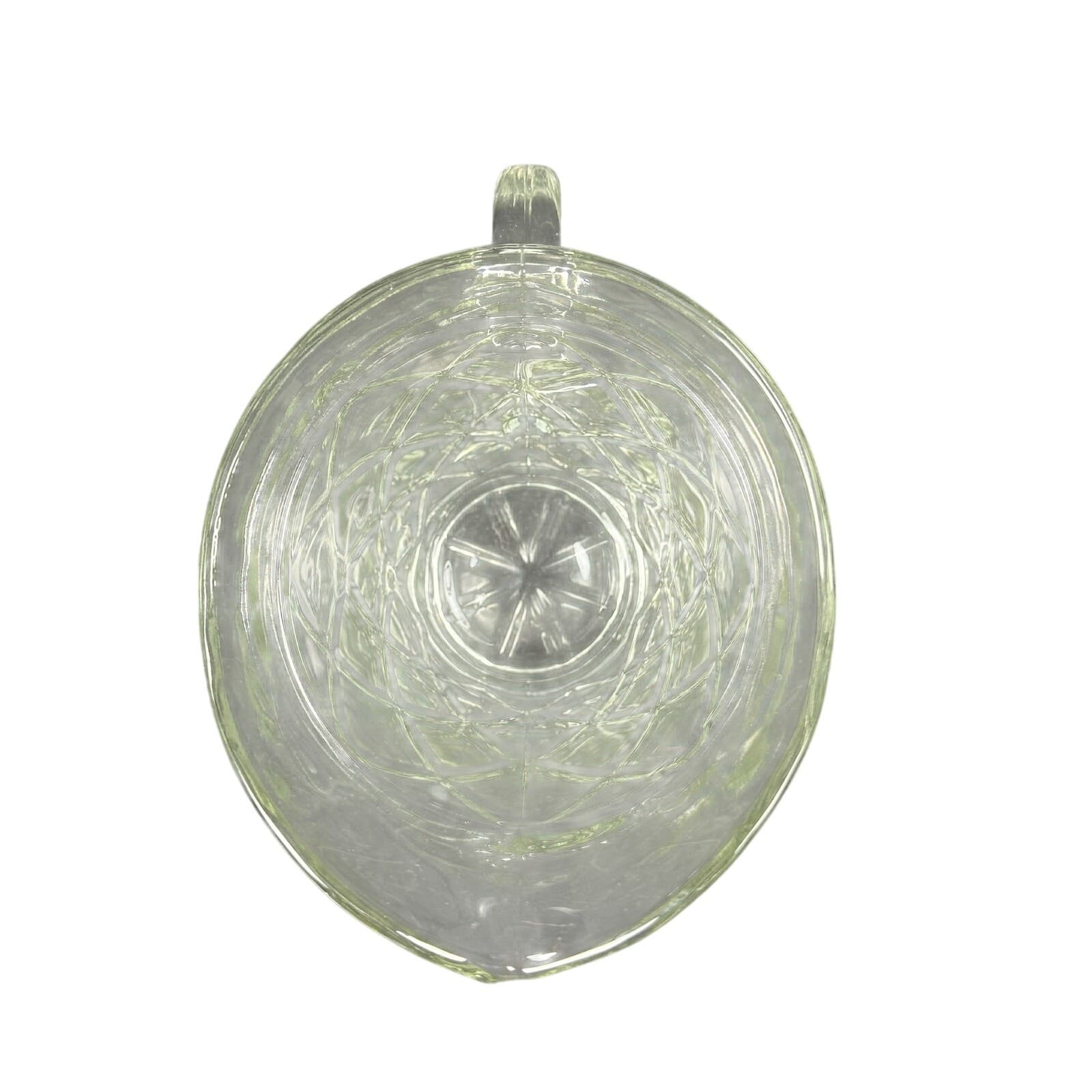 Heavy Clear Glass Diamond Designed 7.75" x 5.75" Water Pitcher Vintage - Thumbnail 5