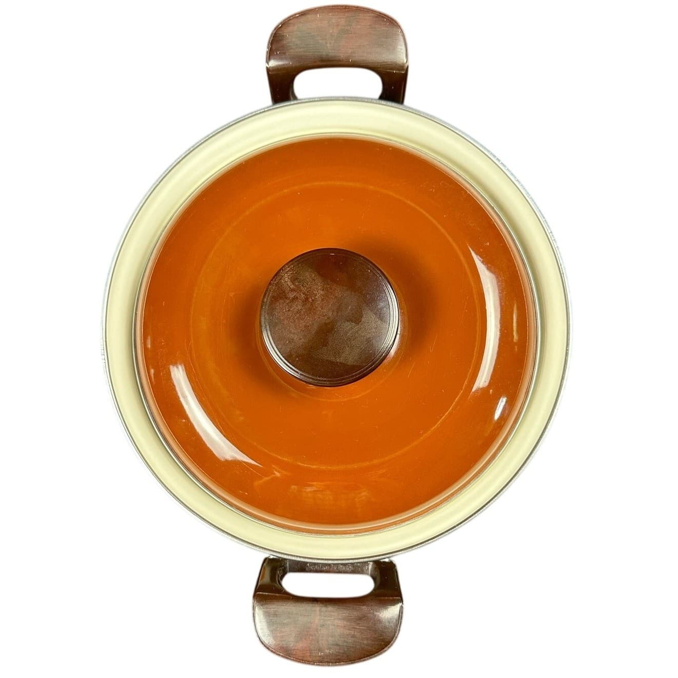 Japan Sanko Ware Show Pans 3-1/2 Qrt Dutch Oven Orange Poppies Vintage - Thumbnail 4