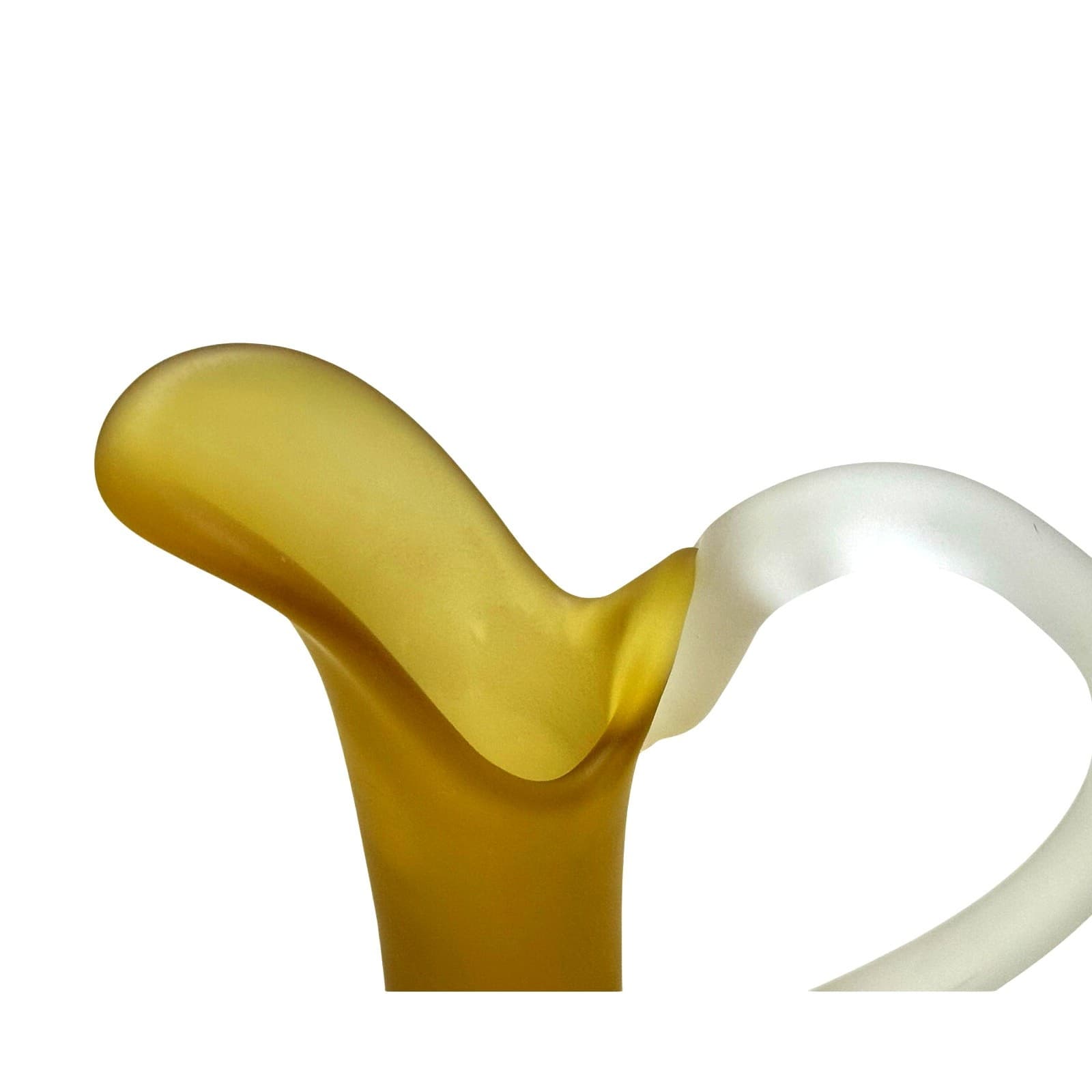 Murano Carlo Moretti Satinato Inspired Amber Clear Frosted Glass 15.25" Decanter - Thumbnail 6