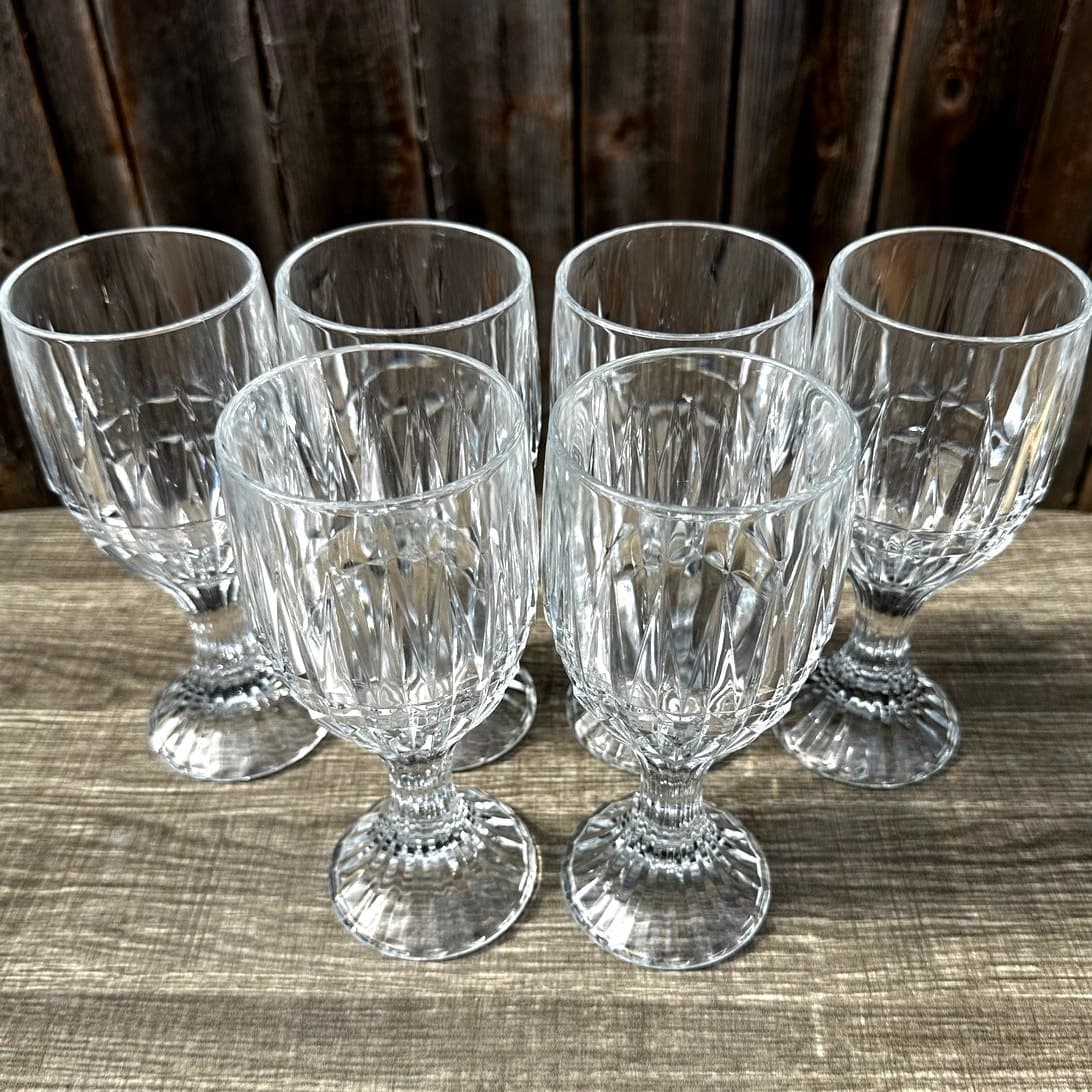Fostoria Retired 1979-82 Heritage Clear 7.25" Vintage Water Goblets-Set(s) of 6 - Thumbnail 3