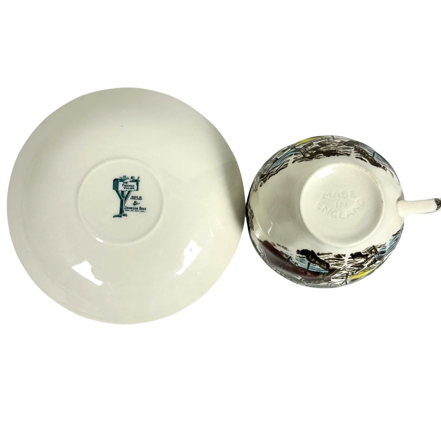Johnson Bros Friendly Village England Vintage 'The Ice House' Cup & Saucer Set! - Thumbnail 9