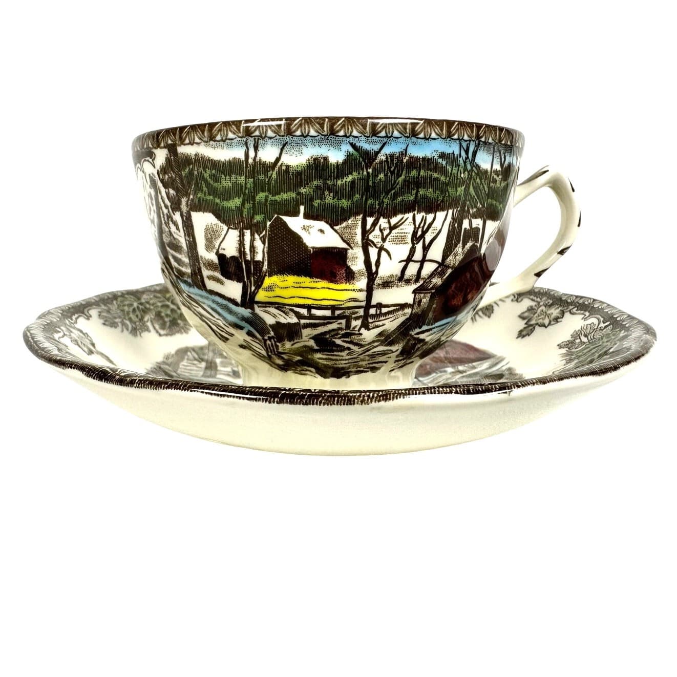 Johnson Bros Friendly Village England Vintage 'The Ice House' Cup & Saucer Set! - Thumbnail 3