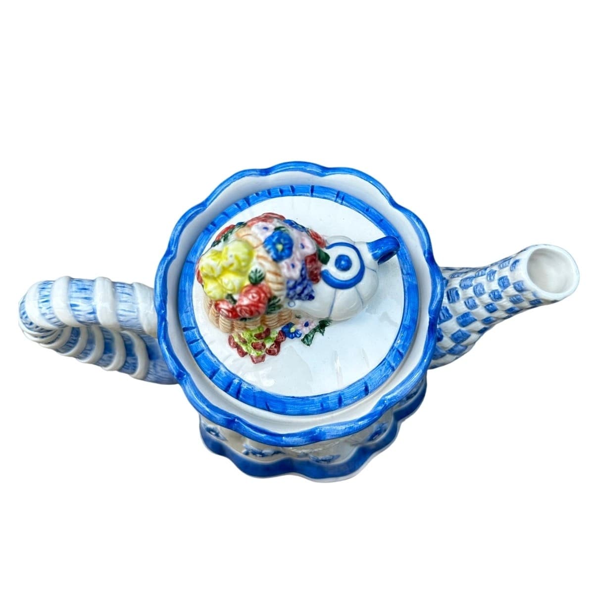 Avon Blue Rose Collection 1997 Kitty Flowers 18 oz Teapot-Adorable - Thumbnail 5