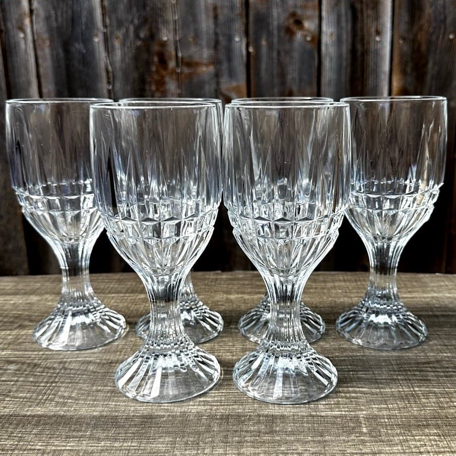 Fostoria Retired 1979-82 Heritage Clear 7.25" Vintage Water Goblets-Set(s) of 6 - Thumbnail 8