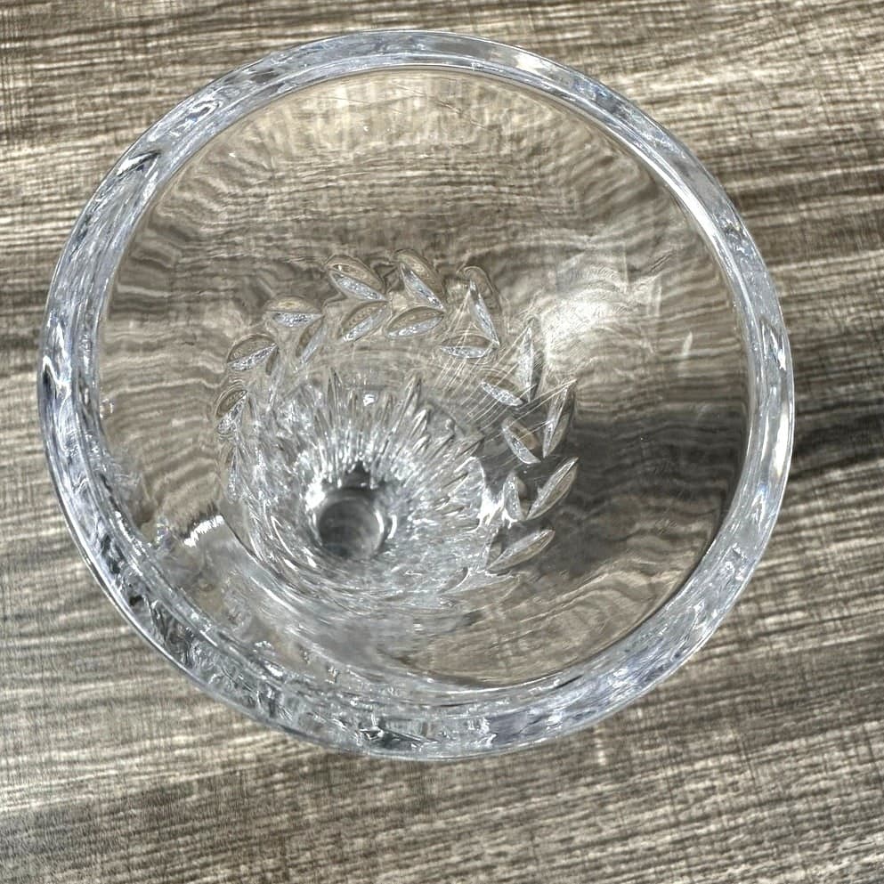 Waterford Crystal Fleurology 'Amy' 9" Tall Footed Vase-Excellent - Thumbnail 6