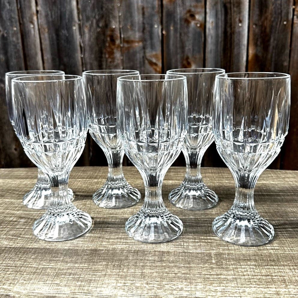 Fostoria Retired 1979-82 Heritage Clear 7.25" Vintage Water Goblets-Set(s) of 6