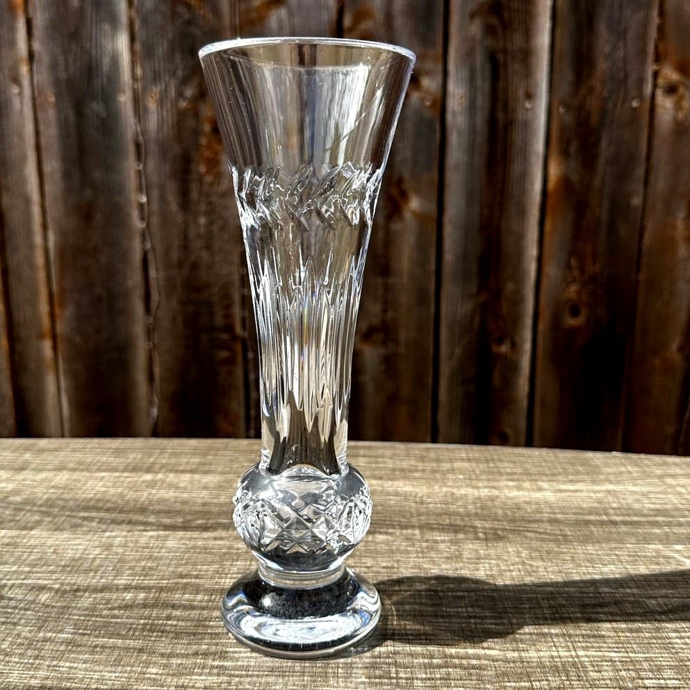Waterford Crystal Fleurology 'Amy' 9" Tall Footed Vase-Excellent