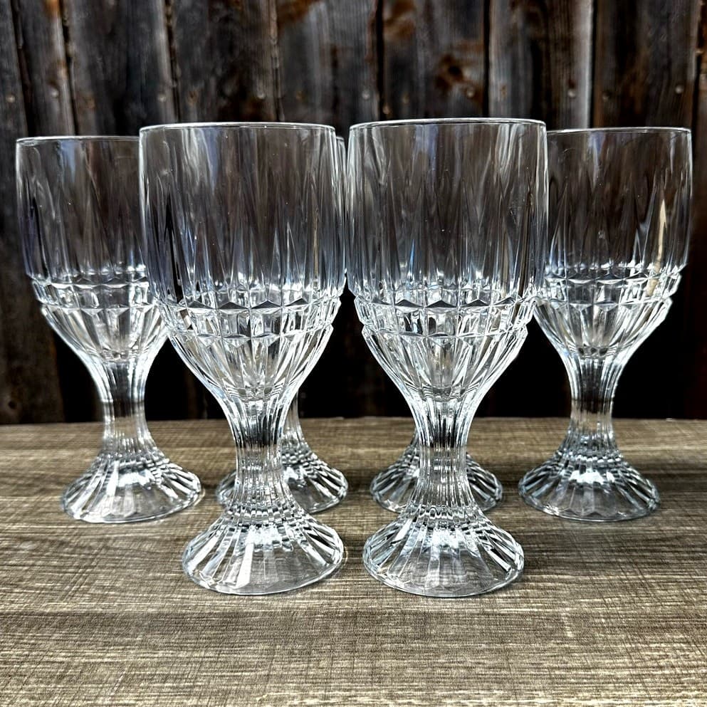 Fostoria Retired 1979-82 Heritage Clear 7.25" Vintage Water Goblets-Set(s) of 6 - Thumbnail 6
