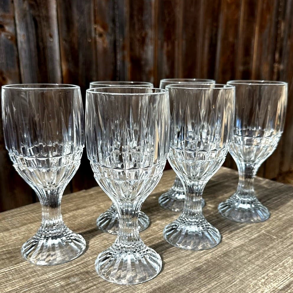 Fostoria Retired 1979-82 Heritage Clear 7.25" Vintage Water Goblets-Set(s) of 6 - Thumbnail 9