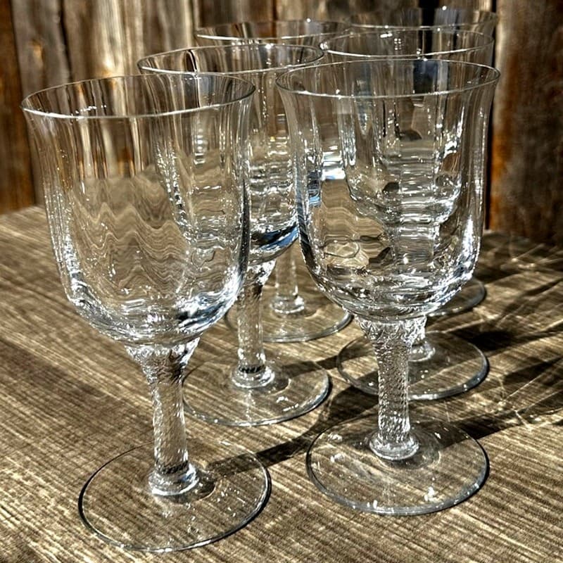 Gorham Crystal Retired 1974-1979 'Octette Clear' Wine Glasses-Excellent-Set of 6 - Thumbnail 3