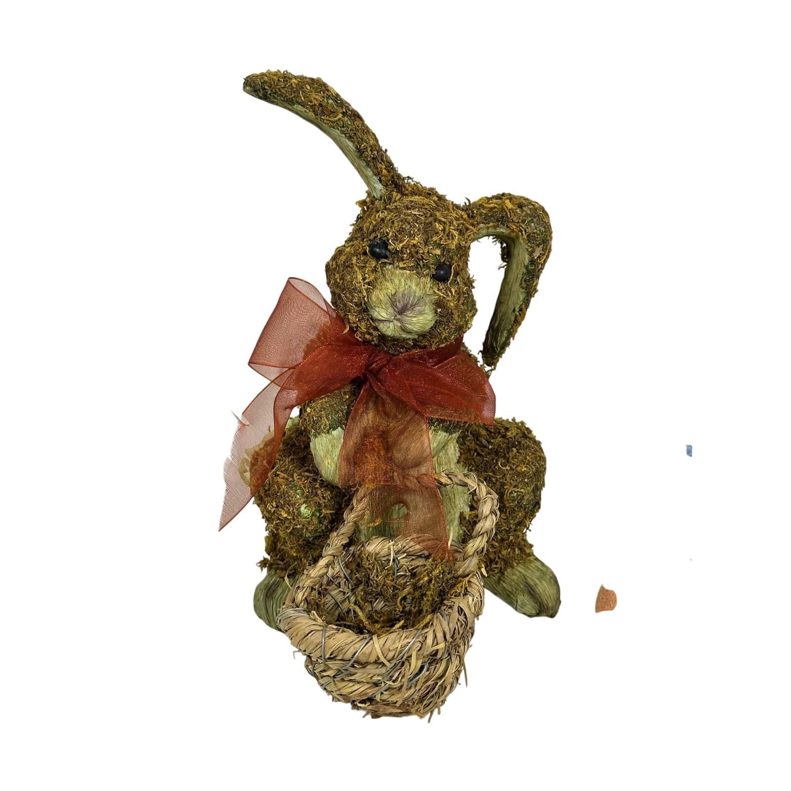 Mossy Brown Easter Bunny w/Basket, 4.5' Easter Egg Garland and Four Easter Eggs! - Thumbnail 3