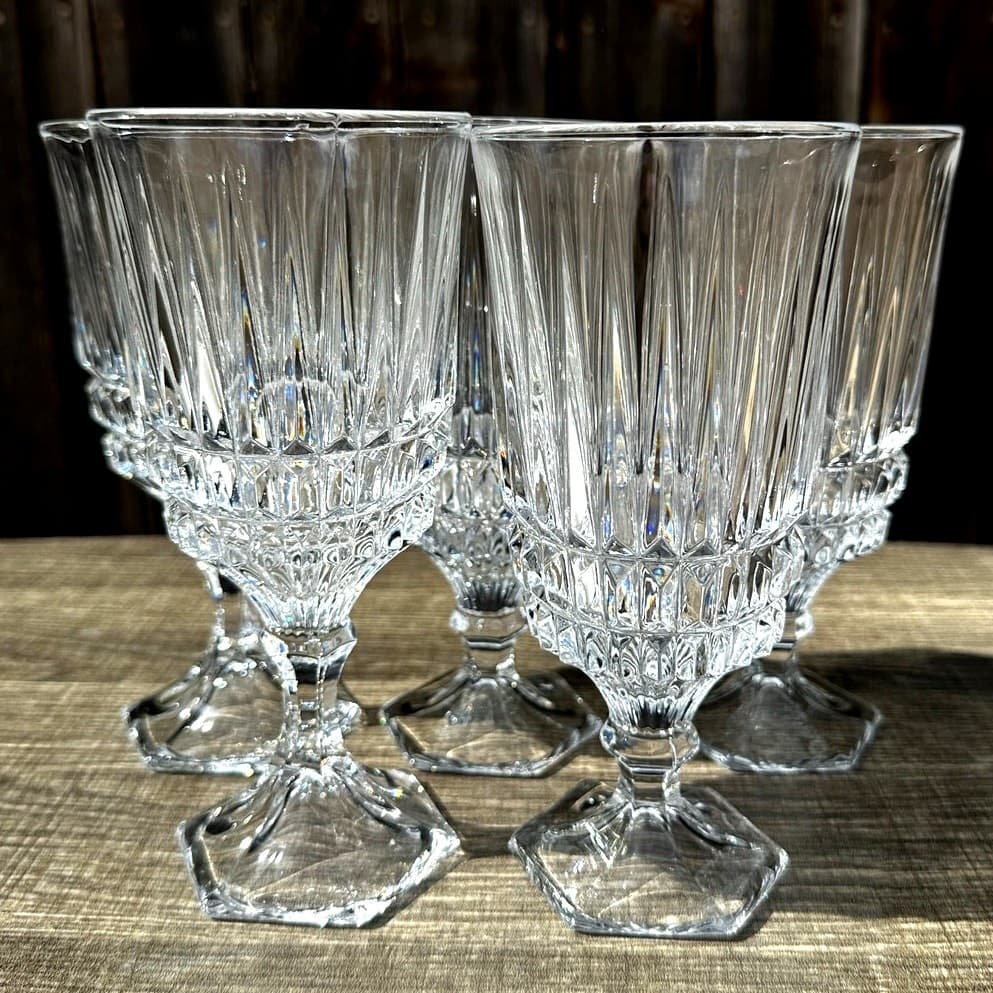 Home Essentials Italy 2007-2013 Trevi 7.5" Cut Crystal Water Goblets-Set(s) of 5 - Thumbnail 3