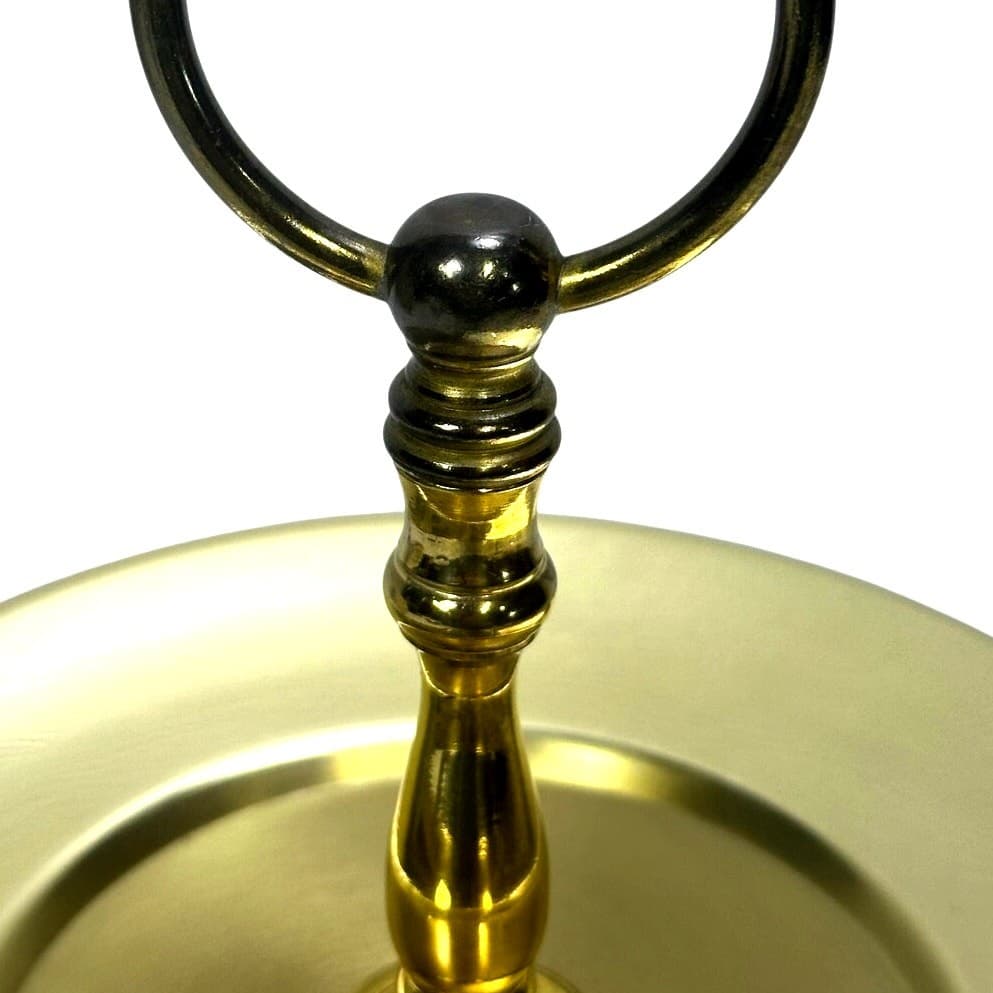 Three Tier Brass Colored Aluminum MCM Decorative Dessert Cake Appetizer Stand - Thumbnail 3