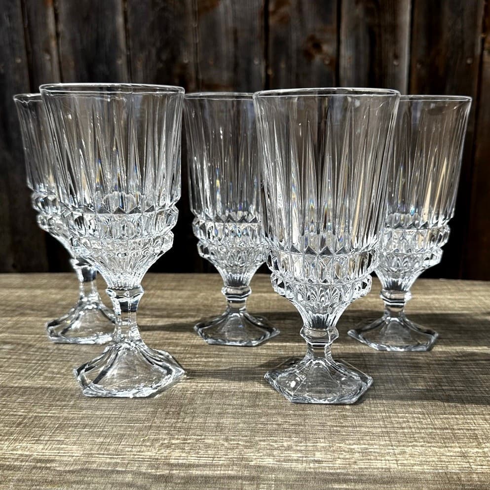 Home Essentials Italy 2007-2013 Trevi 7.5" Cut Crystal Water Goblets-Set(s) of 5 - Thumbnail 5
