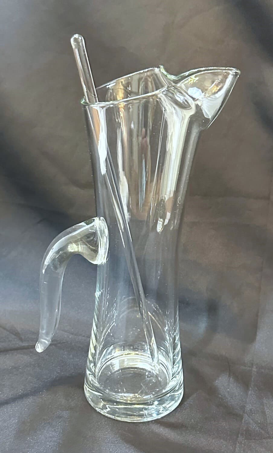 MCM Glass Martini Pitcher with Sleek Design and Stirrer--A Rare Find! - Thumbnail 3