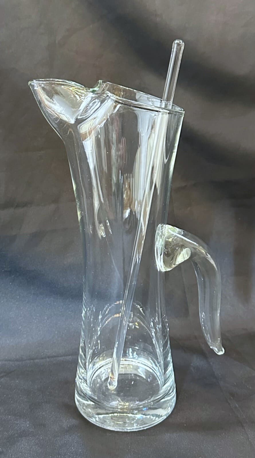 MCM Glass Martini Pitcher with Sleek Design and Stirrer--A Rare Find! - Thumbnail 2