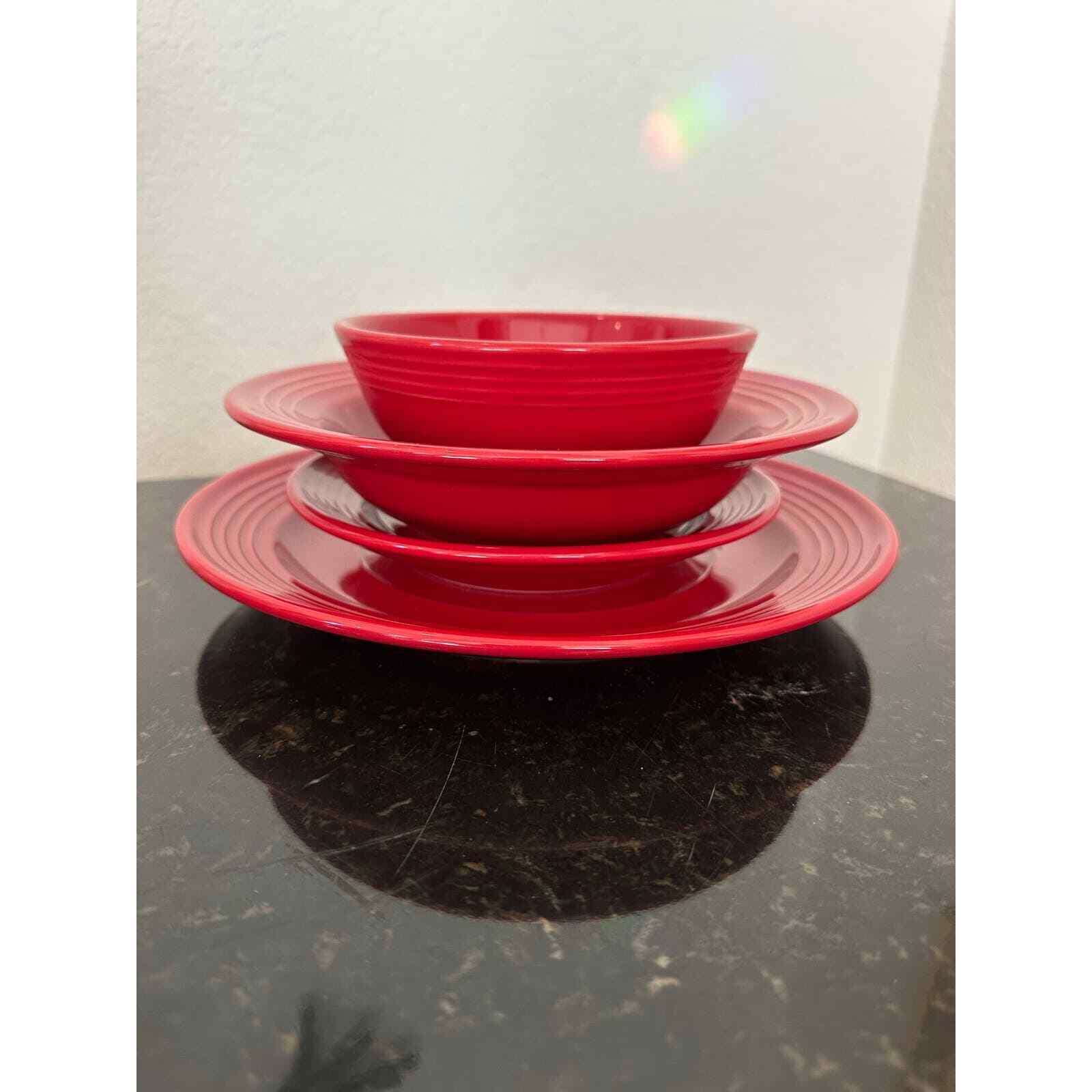 Tuxton Home Concentric Dinnerware Cayenne Red-4 Piece Place Setting - Thumbnail 8
