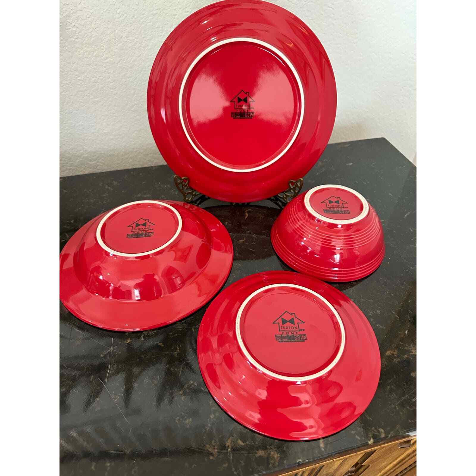 Tuxton Home Concentric Dinnerware Cayenne Red-4 Piece Place Setting - Thumbnail 7