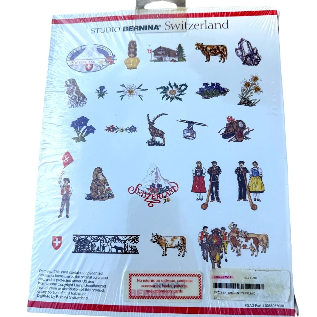 NEW Sealed Studio Bernina Artista Embroidery Card #514 Switzerland Swiss Designs - Thumbnail 4