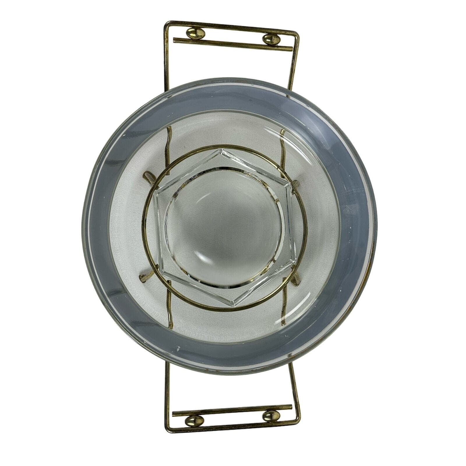 Jeanette Glass MCM Corinthians Wedgwood Greek Chip Bowl w/ Metal Rack - Thumbnail 5
