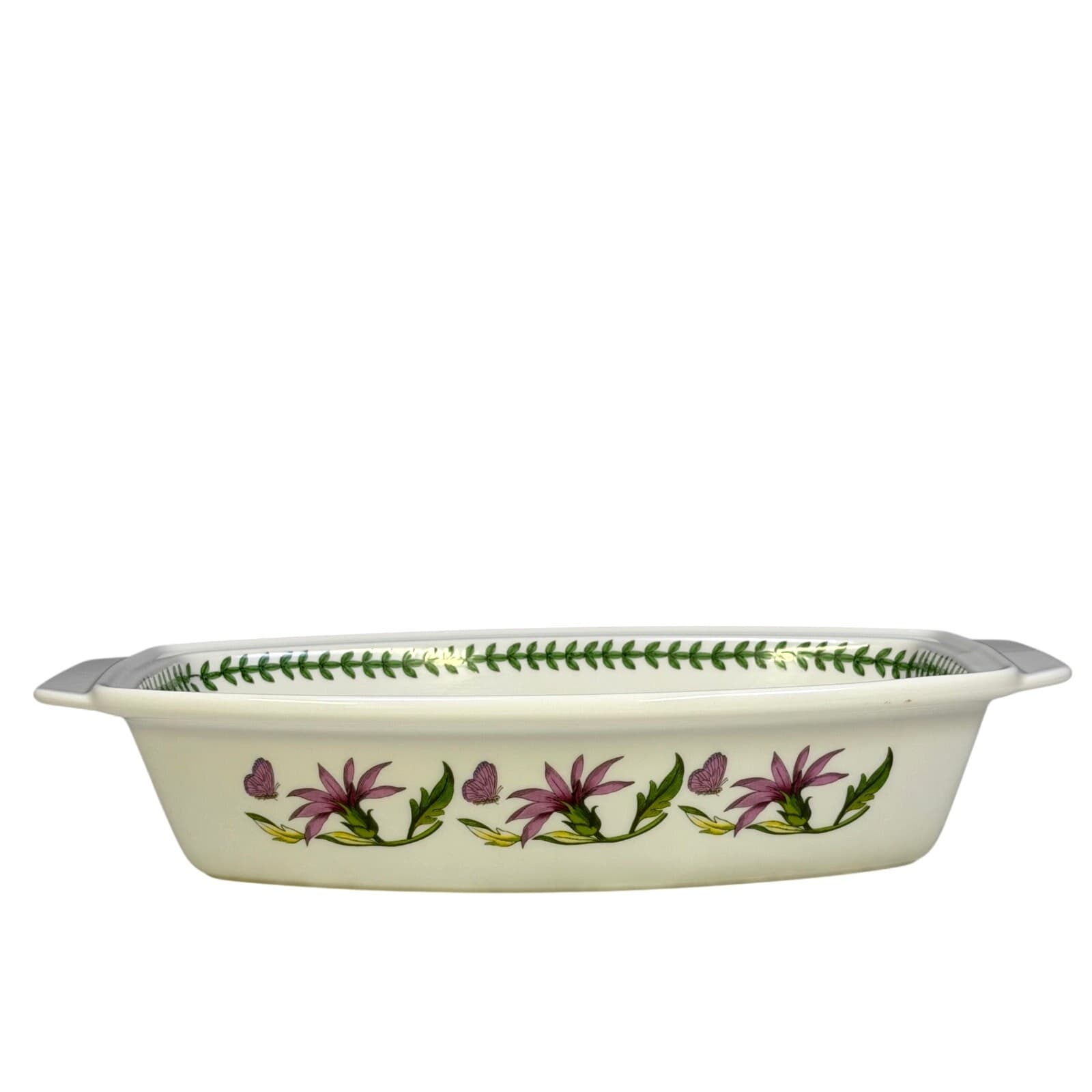 Portmeirion Fire and Ice Botanic Garden Magnolia Altissima 13.5" Handled Baker - Thumbnail 4