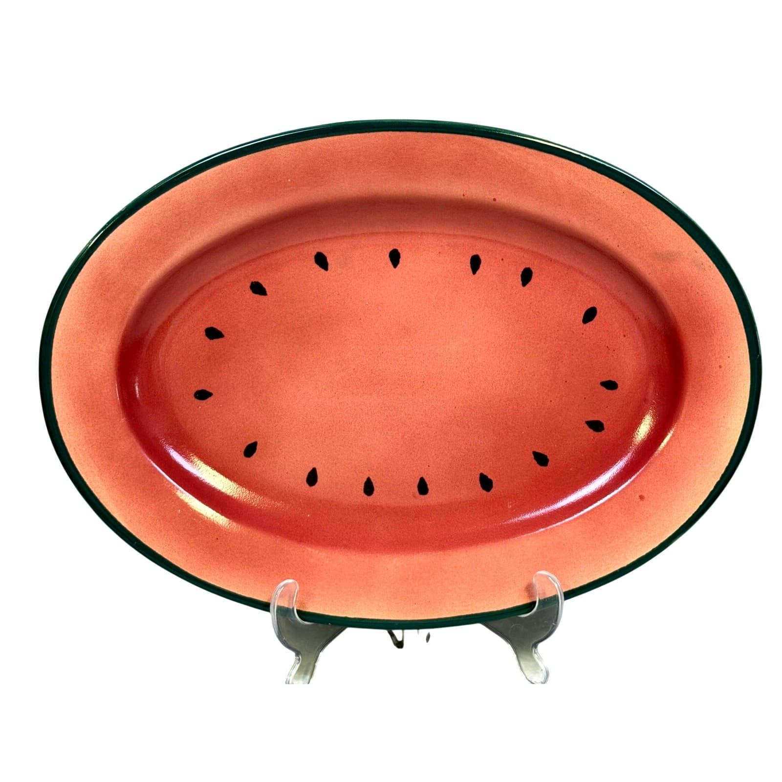 Whimsical Unique Watermelon Design 15 x 10 Large Oval Serving Platter