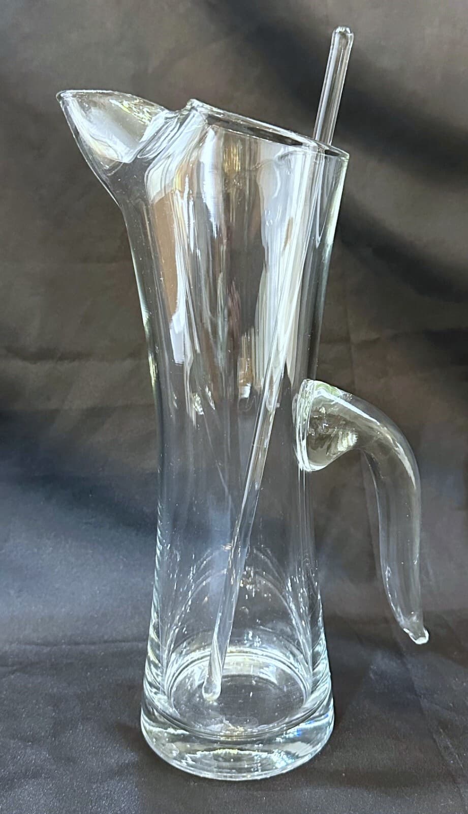 MCM Glass Martini Pitcher with Sleek Design and Stirrer--A Rare Find!