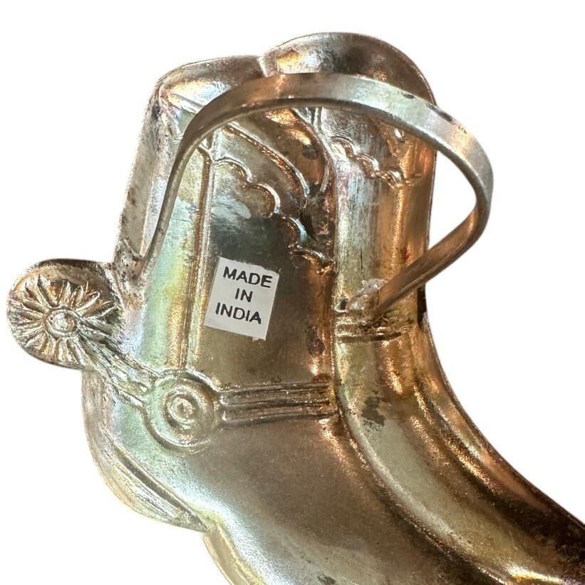 Yee Haw! Silver Cowboy Boot Metal Napkin Holder Rings Set of 10-New - Thumbnail 3