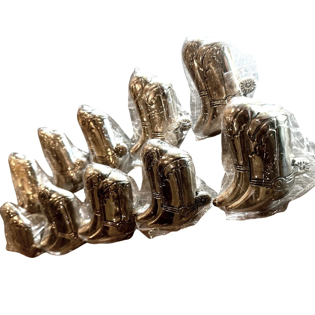Yee Haw! Silver Cowboy Boot Metal Napkin Holder Rings Set of 10-New - Thumbnail 10
