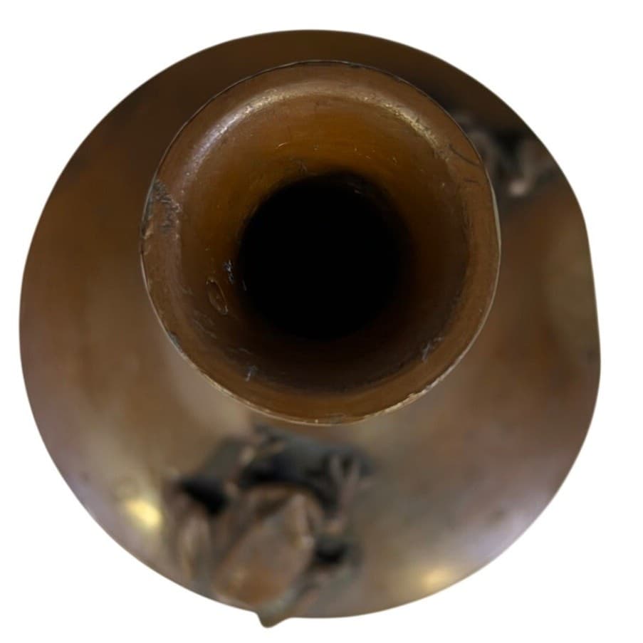 Japanese Bronze 'Frogs' Bud Vase Meiji Style Mid 20th Century Reproduction-Rare - Thumbnail 8