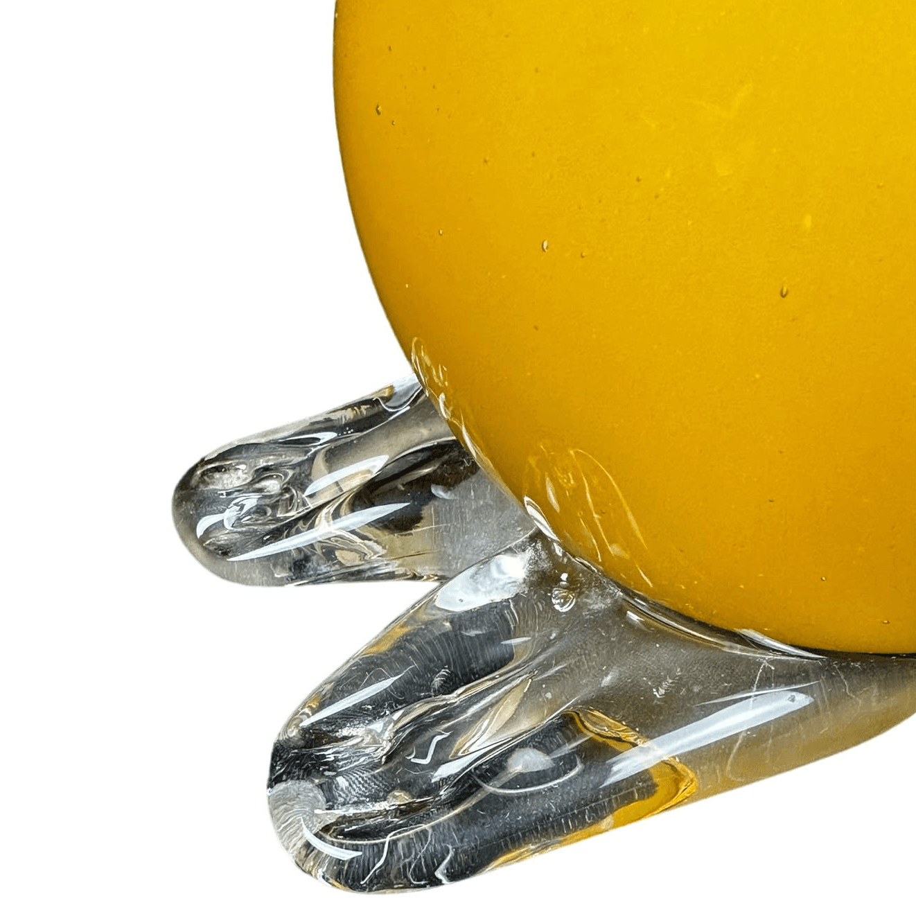 Murano Style Art Glass Swan Large Heavy Yellow Clear White Blue Vintage 12” - Thumbnail 6
