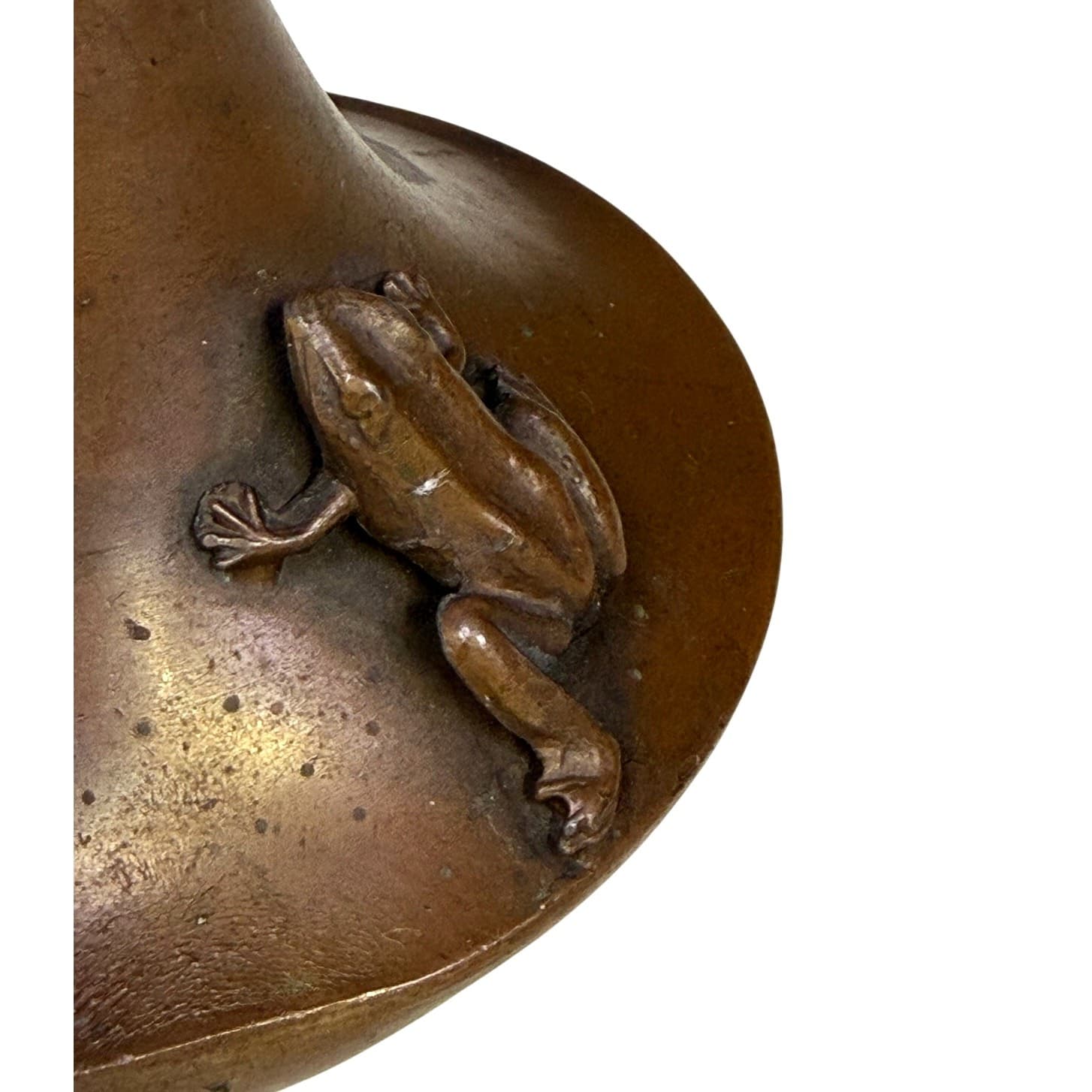 Japanese Bronze 'Frogs' Bud Vase Meiji Style Mid 20th Century Reproduction-Rare - Thumbnail 6