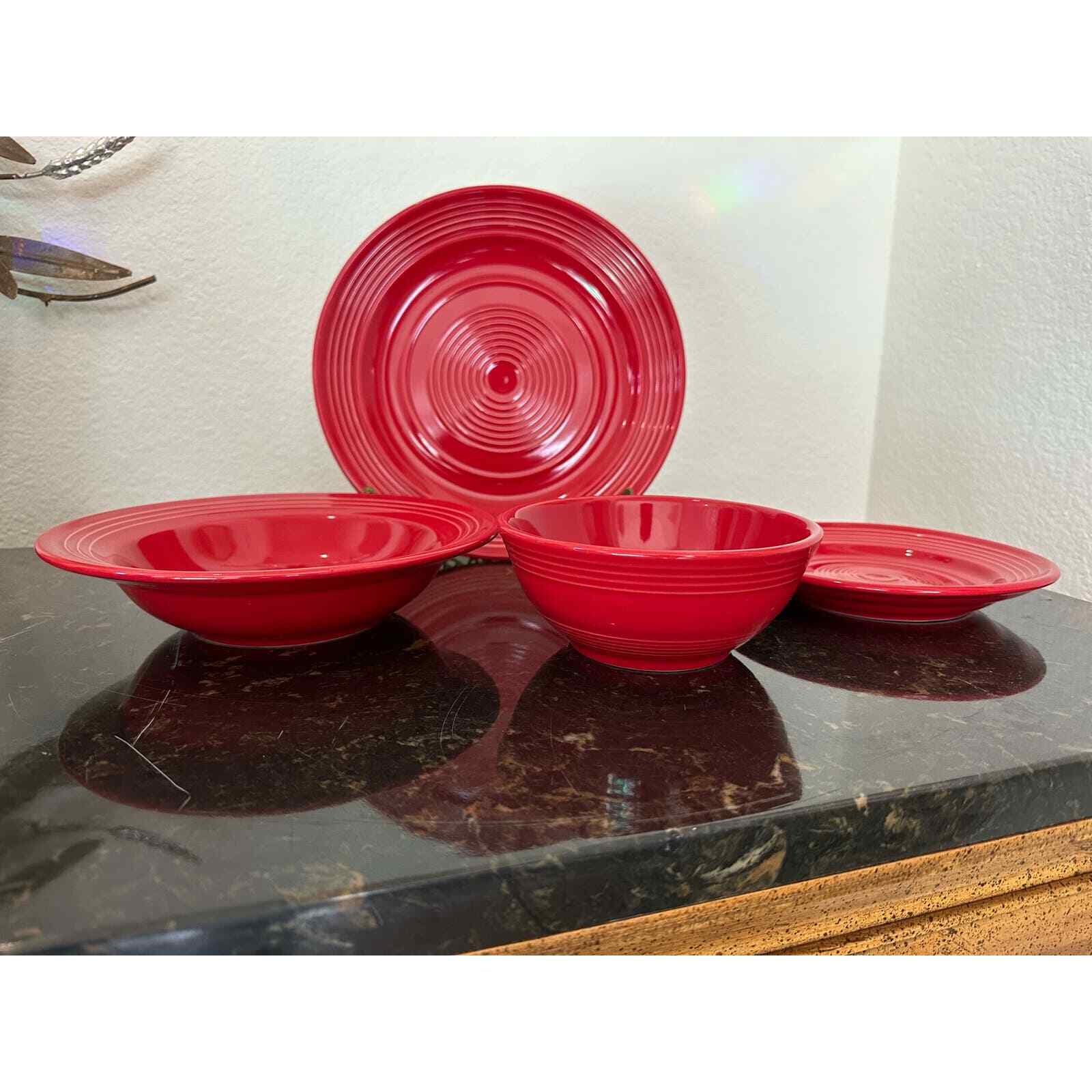 Tuxton Home Concentric Dinnerware Cayenne Red-4 Piece Place Setting - Thumbnail 6
