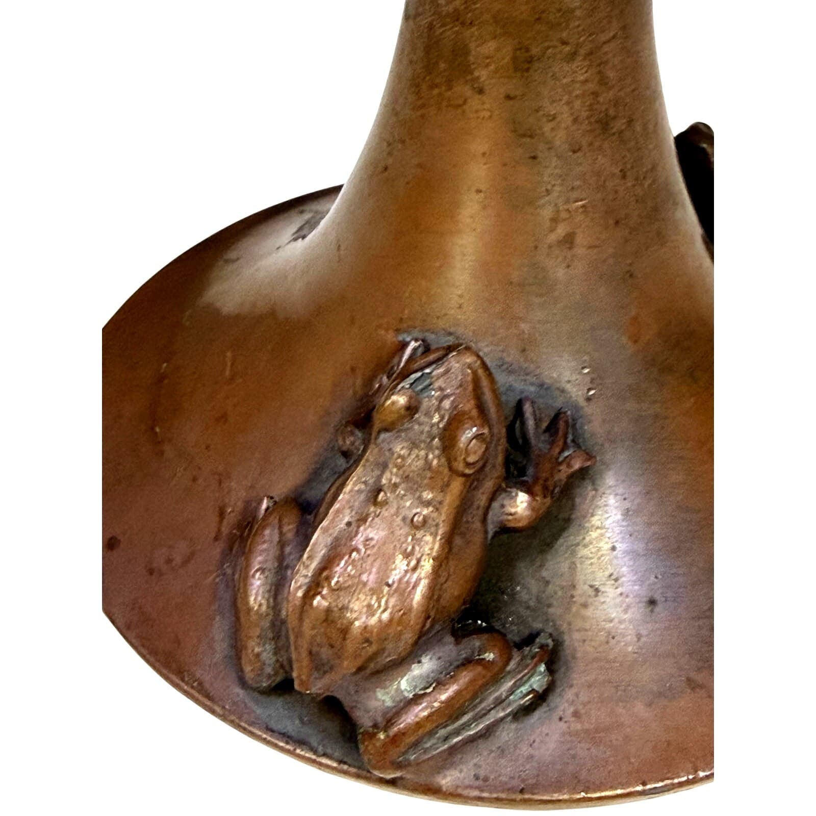 Japanese Bronze 'Frogs' Bud Vase Meiji Style Mid 20th Century Reproduction-Rare - Thumbnail 7