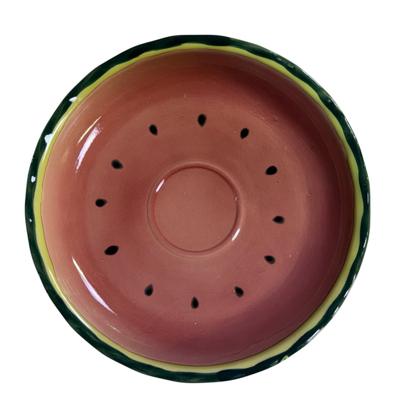 Watermelon Design Unique Whimsical Chip & Dip/Vegetable & Dip Round Serving Tray - Thumbnail 3