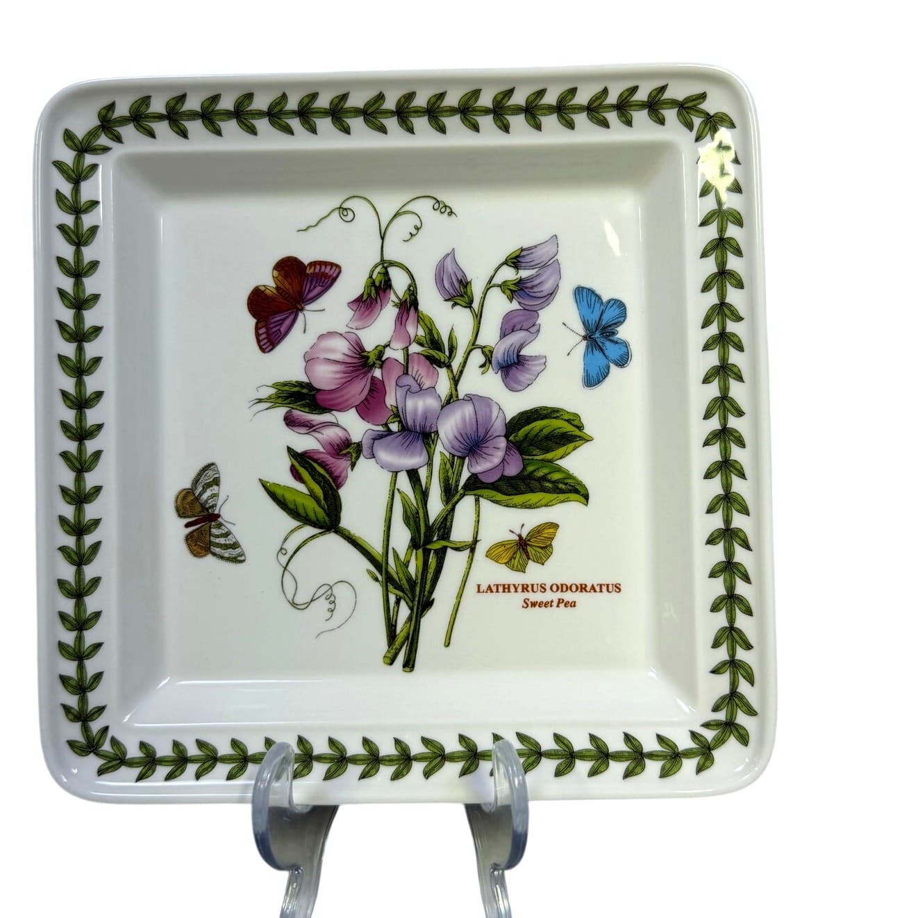 Portmeirion 1972 Botanic Garden 8" Square Lily Flowered Azalea/Sweet Pea Plates - Thumbnail 3