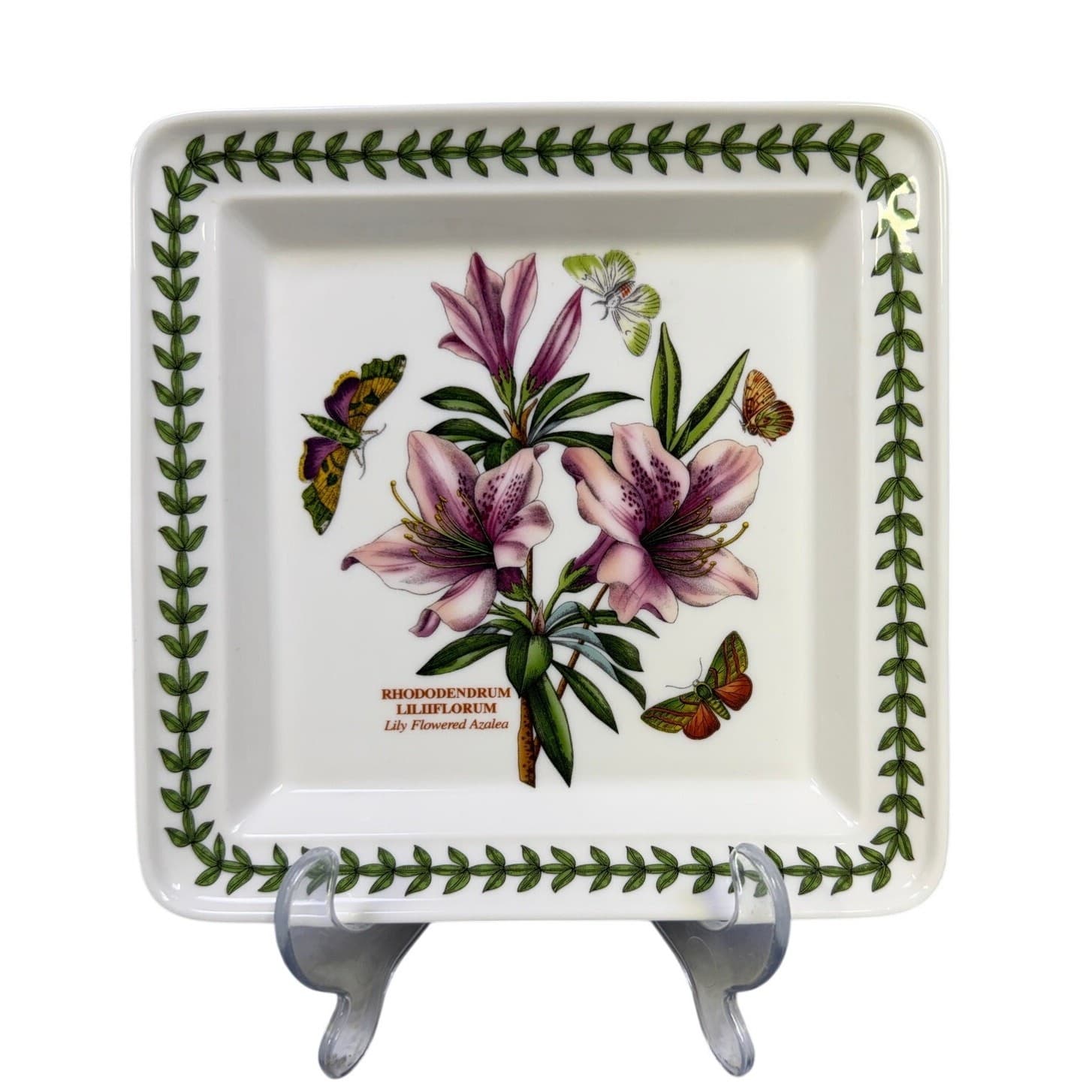 Portmeirion 1972 Botanic Garden 8" Square Lily Flowered Azalea/Sweet Pea Plates - Thumbnail 2