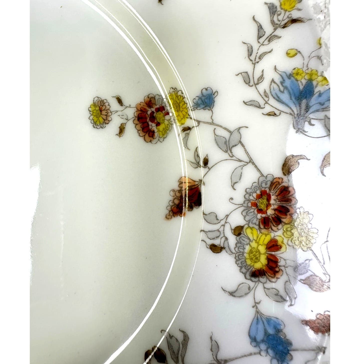 Antique 1910-1920 Haviland & Co. Limoges 'Amber Rose' Octagonal Plates-5 Pieces - Thumbnail 5