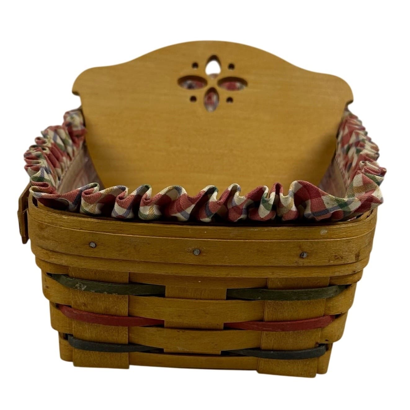 Longaberger 1998 Cracker Basket Signed Handwoven USA Basket Farmhouse Decor - Thumbnail 2